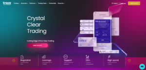 image of the traze homepage