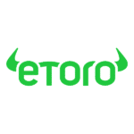 eToro logo in green showcasing trading platform