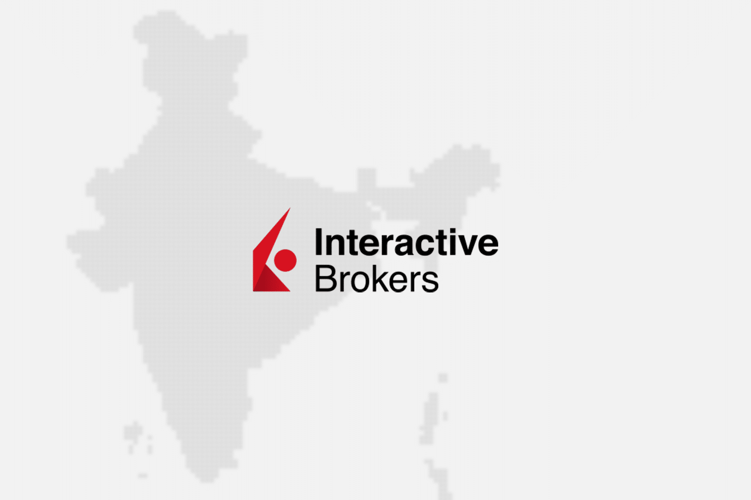 Interactive Brokers logo over a map of India