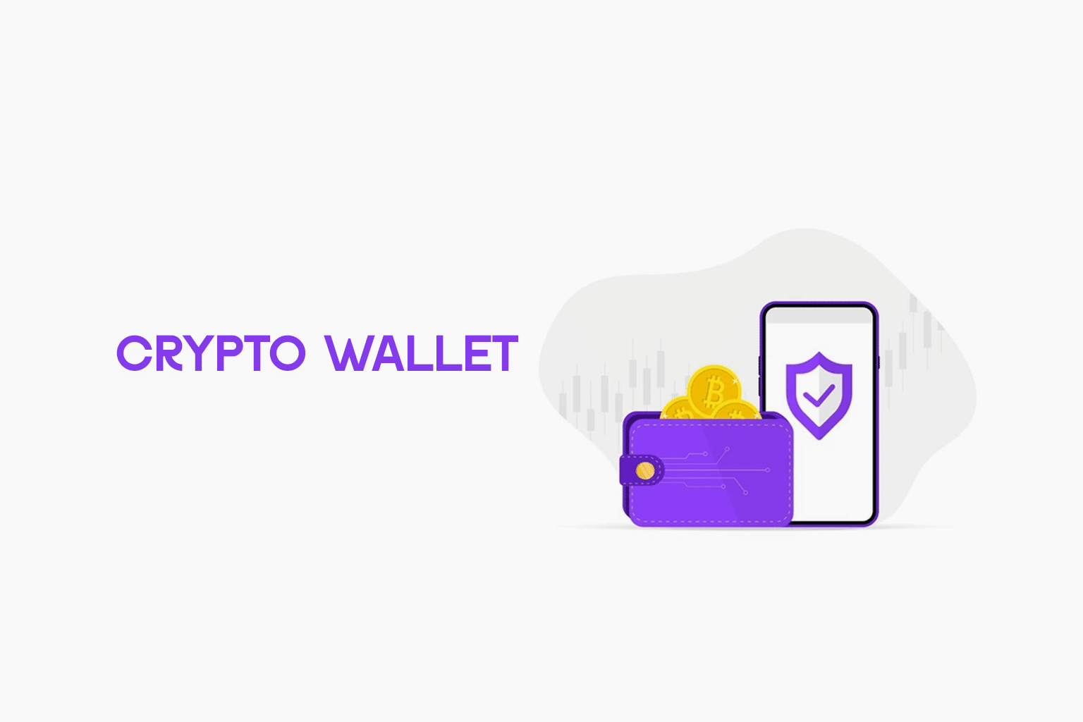 Illustration of a crypto wallet with coins and smartphone