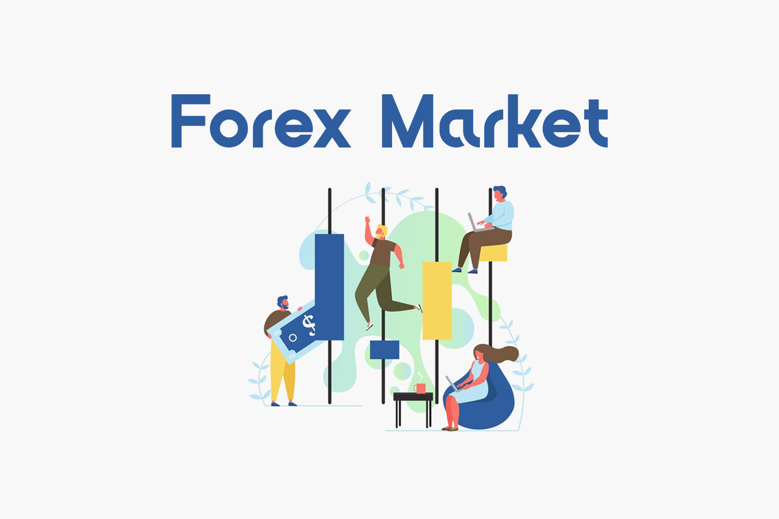 Illustration of traders analyzing Forex market data