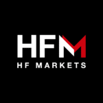 HF Markets logo on a black background