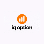 IQ Option logo featuring an orange circle and upward bars