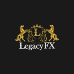 Gold LegacyFX logo with ornate design and horses