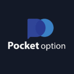 Pocket Option logo on a dark background