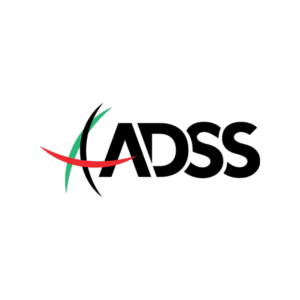 ADSS logo with dynamic red, green, and black elements