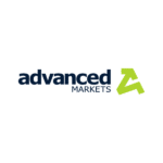 Logo of Advanced Markets with upward arrow design