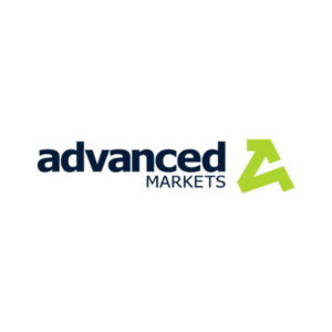 Logo of Advanced Markets with upward arrow design