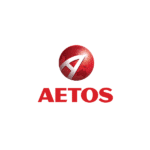 AETOS logo featuring a globe and stylized letter A.