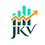 Logo of JKV Global Broker featuring a growth chart