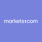 Markets.com logo on a blue background