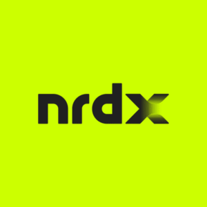 NRDX logo on a bright yellow background