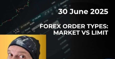 Webinar announcement on forex order types with a trader's image.