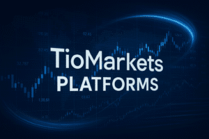 image of a trading chart with TioMarkets Platforms as text overly
