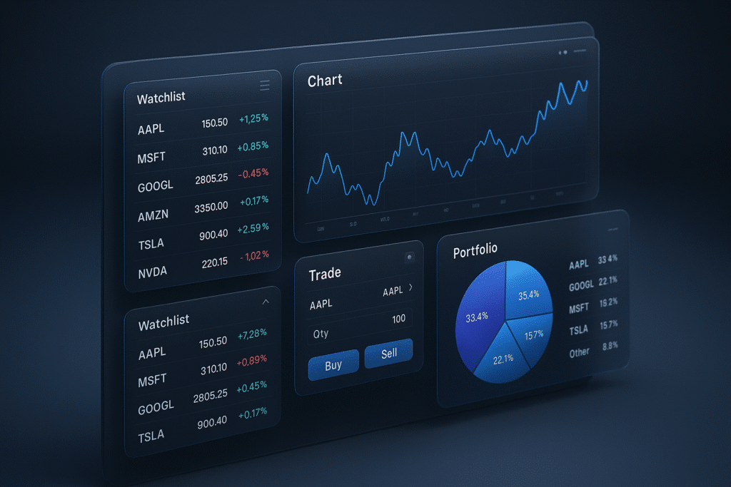 Stylized version of the Phillip Capital Trading Platform