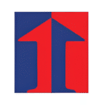 Abstract logo of First Shanghai in red and blue colors