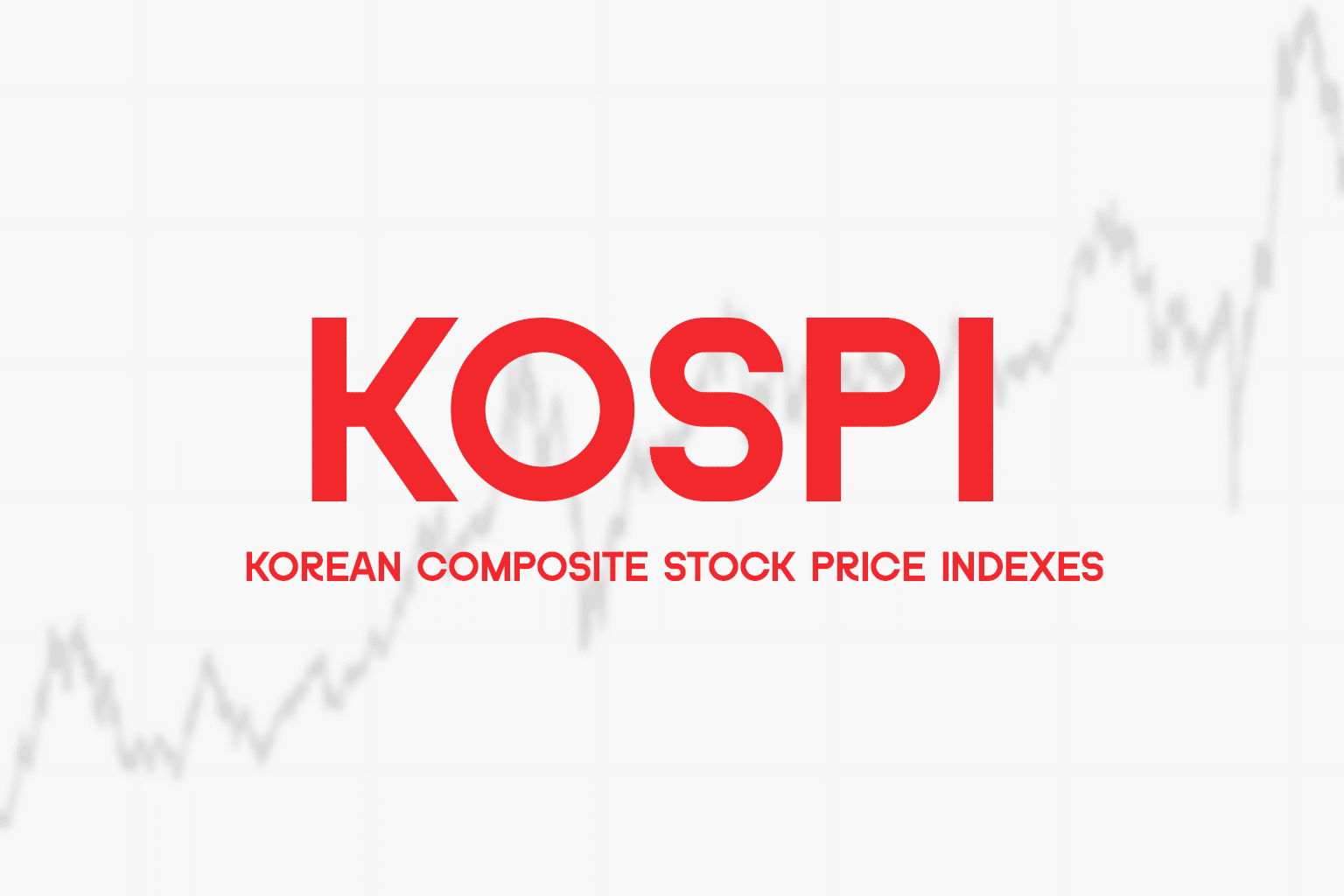 KOSPI logo with stock price trend background