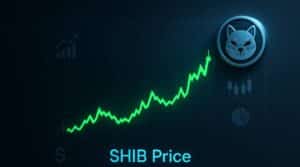 Graph showing SHIB price increase with logo
