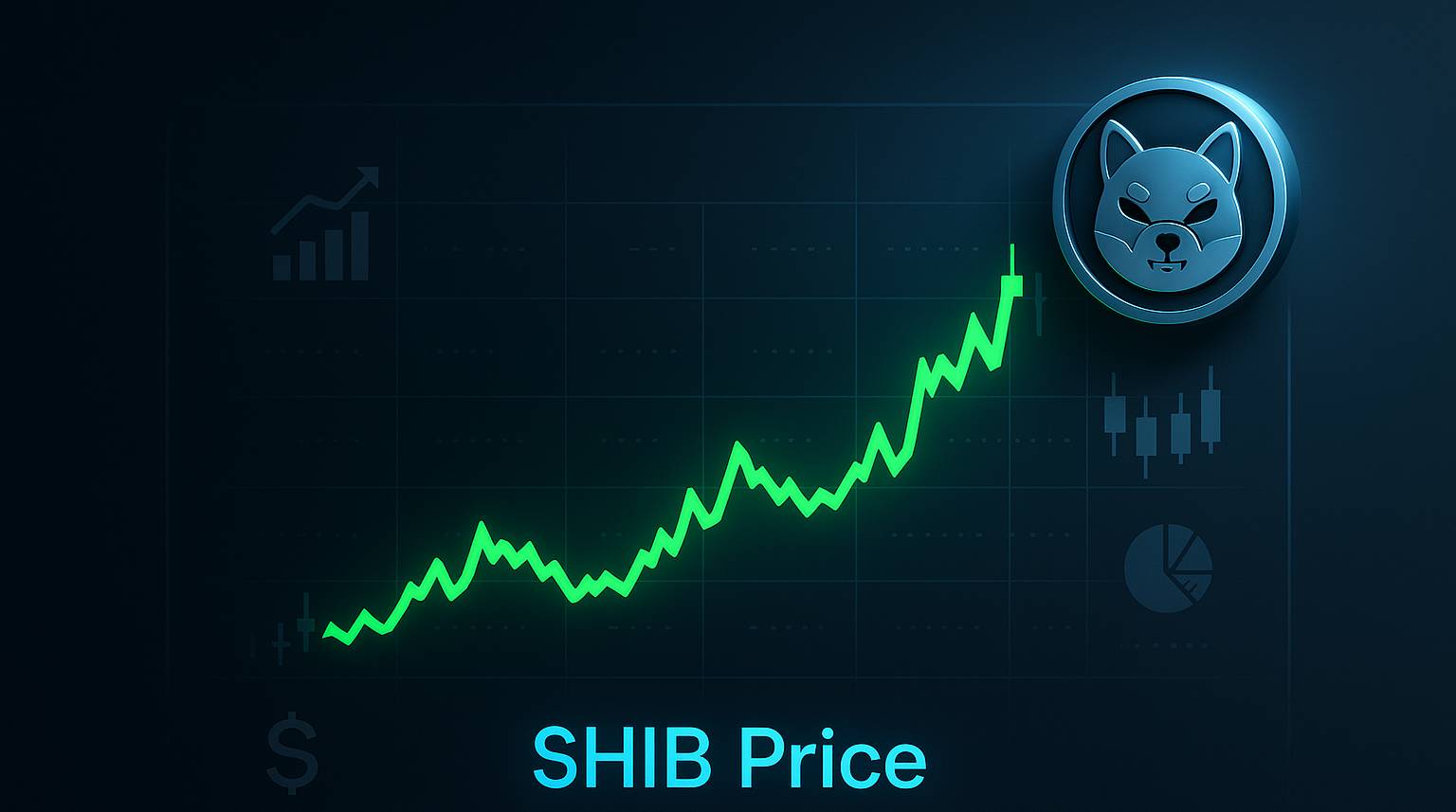 Graph showing SHIB price increase with logo