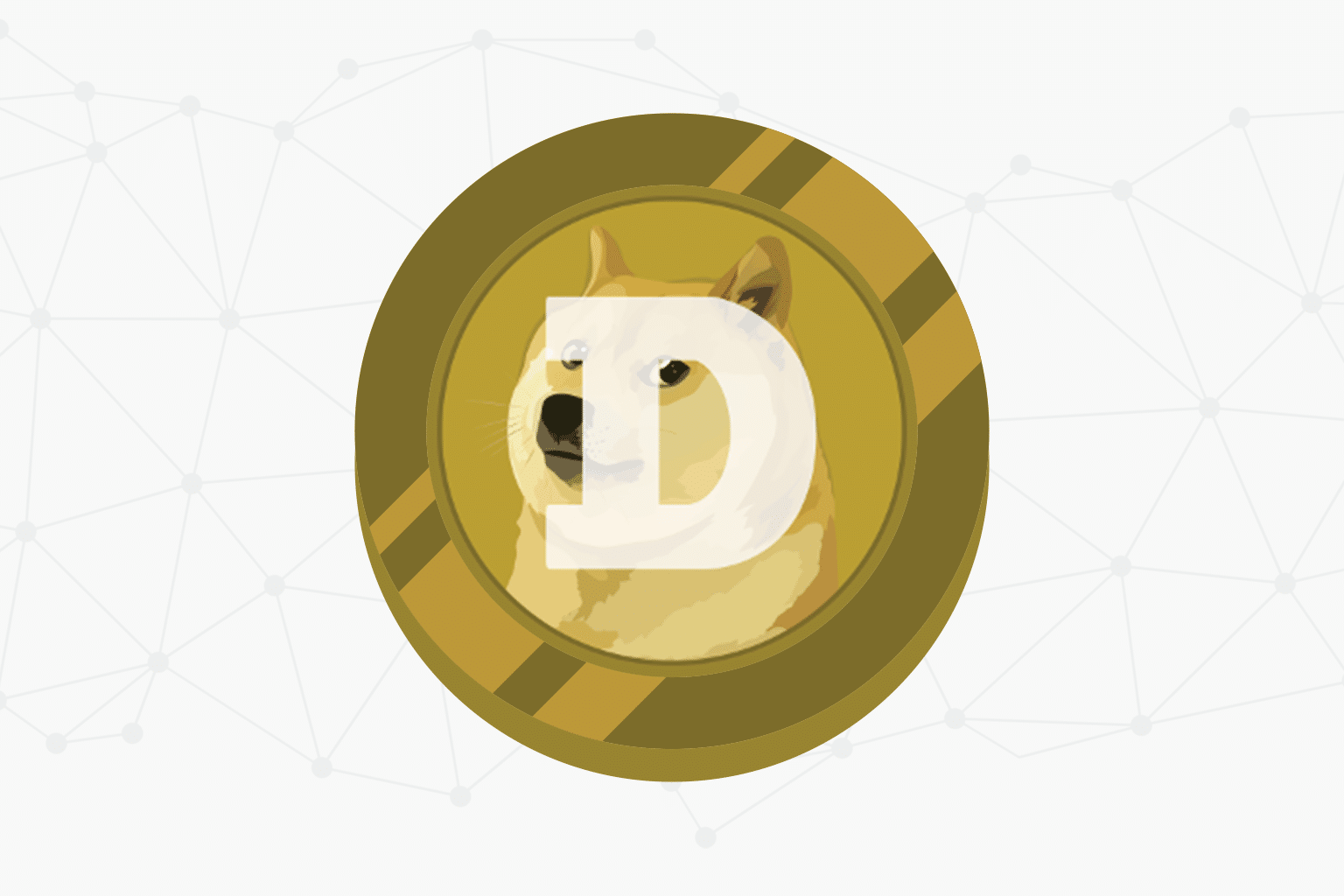 Digital representation of Dogecoin featuring a Shiba Inu