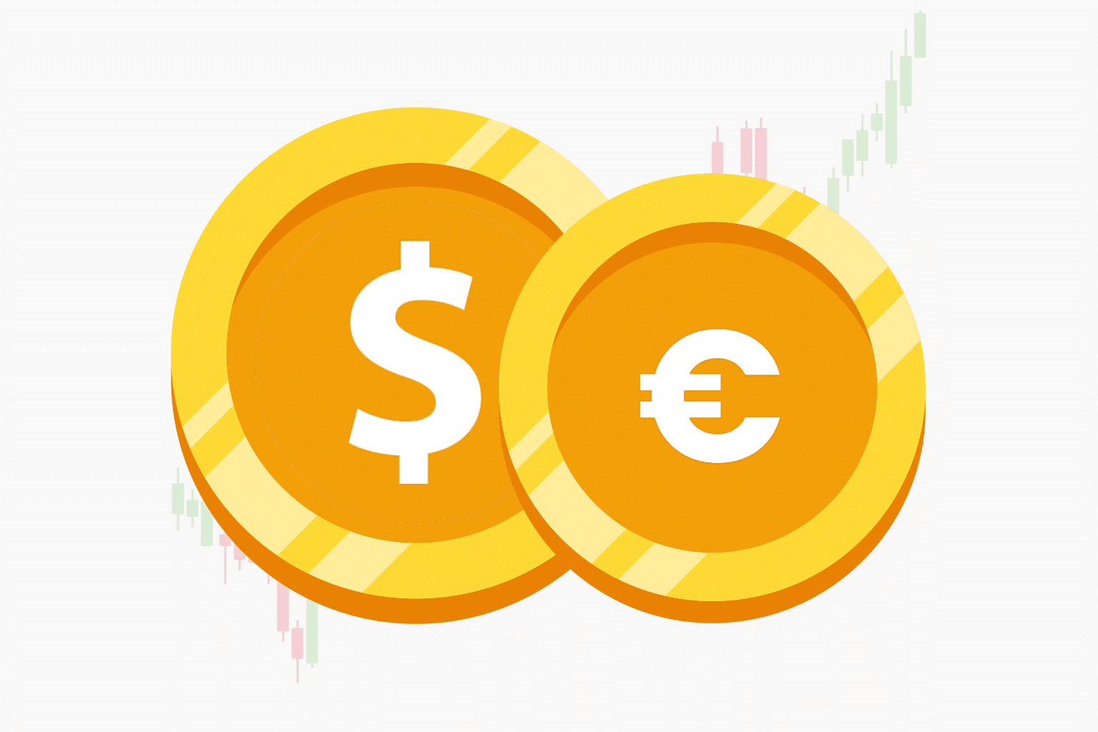 Dollar and Euro symbols highlighting currency exchange trends