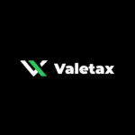 Valetax logo on a black background