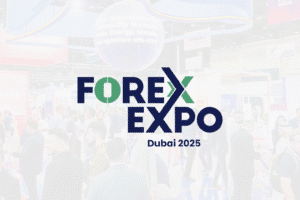 Crowd at Forex Expo Dubai 2025 with event branding