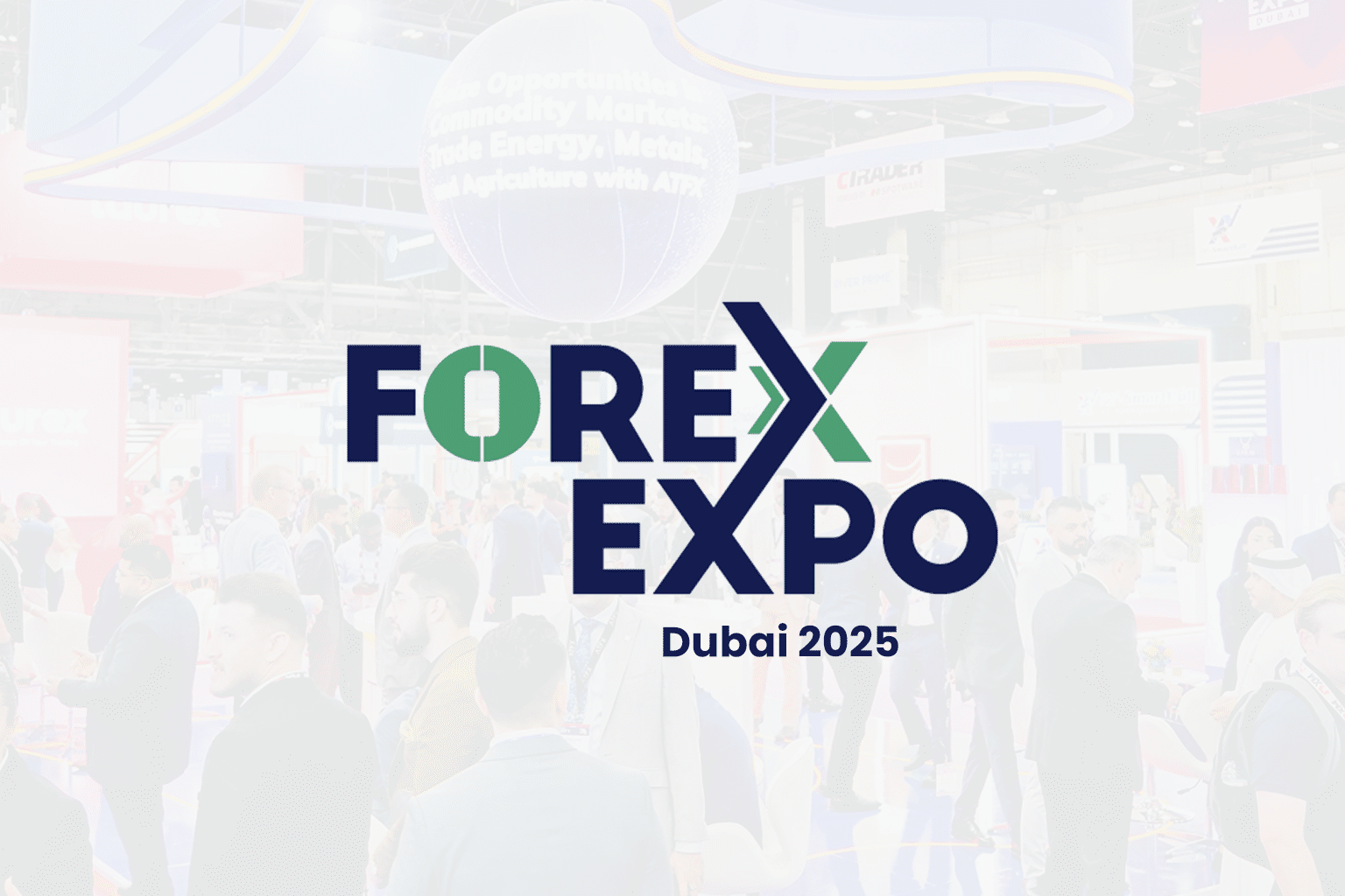 Crowd at Forex Expo Dubai 2025 with event branding