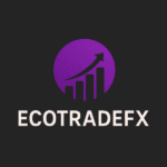 EcoTrade FX logo featuring a rising graph on a purple circle