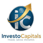 Logo of InvestoCapitals featuring a stylized globe and upward arrow.