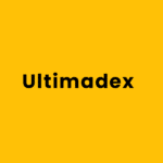 Ultimadex logo on a vibrant yellow background